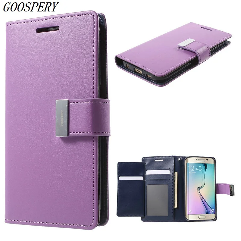 Mercury Goospery Rich Diary кожа magnitic флип чехол для Samsung Galaxy S6 край G925 G9250 G925F G925FQ G925I G925A 5.1&quot |