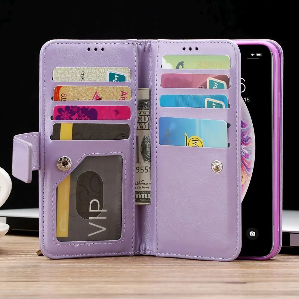 L-FADNUT телефон сумка на молнии чехол-портмоне с откидной крышкой чехол для iPhone 7 Plus 8 6 S 6 противоударный карты держатель, кожаный чехол для iPhone Xr X Xs Max