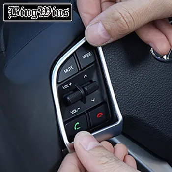 

HLC ABS Chrome Steering Wheel Sequins Cover Sticker For Hyundai Tucson 2015-2017 steering wheel button cover trim Accessories