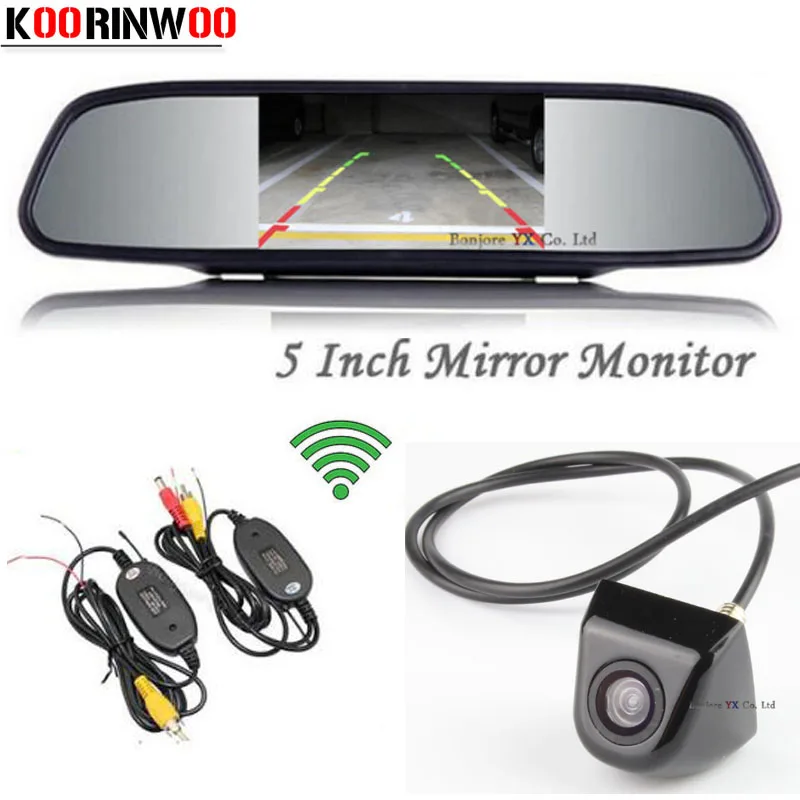 

Wireless Adopt 5 inch Mirror Monitor 800*480 Display LCD TFT Screen Car Rear View Camera Backup Reversing Cam Parking Assistance