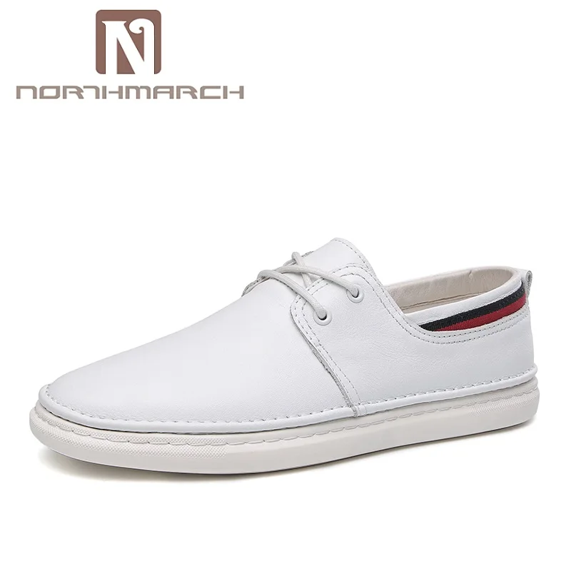 

NORTHMARCH Brand Casual Shoes For Men Lace-UpBreathable Genuine Leather Shoes Men Fashion Sneakers Men Shoes Flat Zapatos Hombre