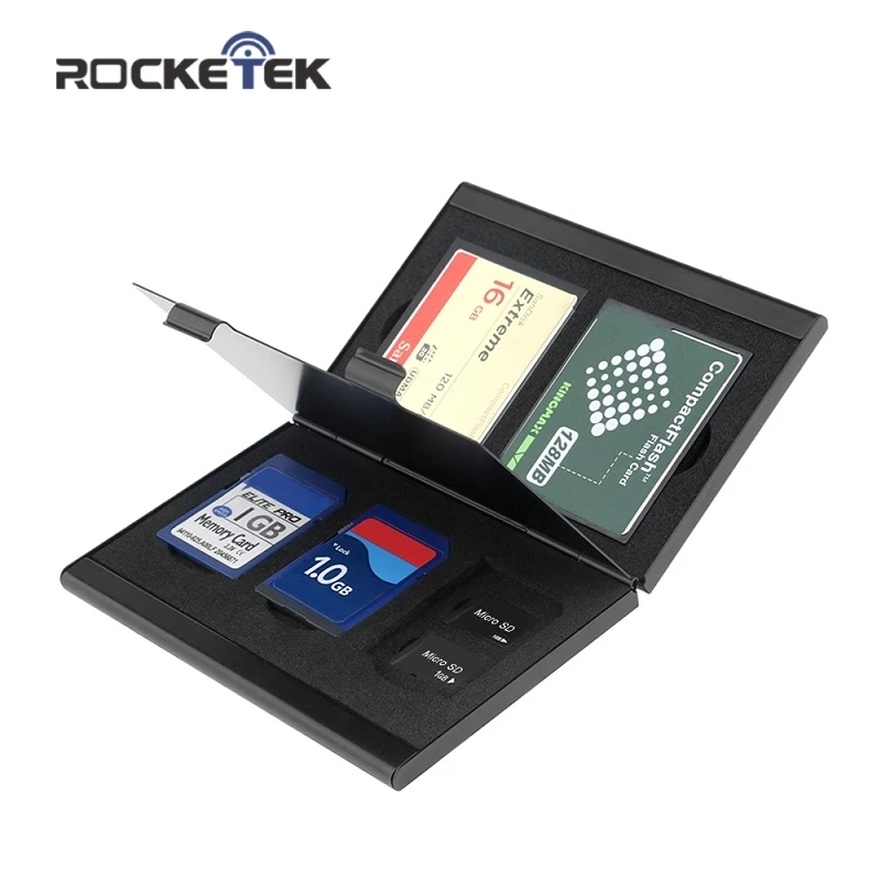 Rocketek алюминиевый чехол для хранения карт памяти sd microsd/micro sd держатель сумка коробка памяти помещается с 3 sd, 6 micro sd и 3 CF карт