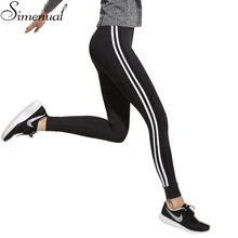 Фитнес athleisure женщины леггинсы 2016 новое прибытие полосатый тонкий сращивания черный длинные леггинсы одежда женская леггинсы женская одежда