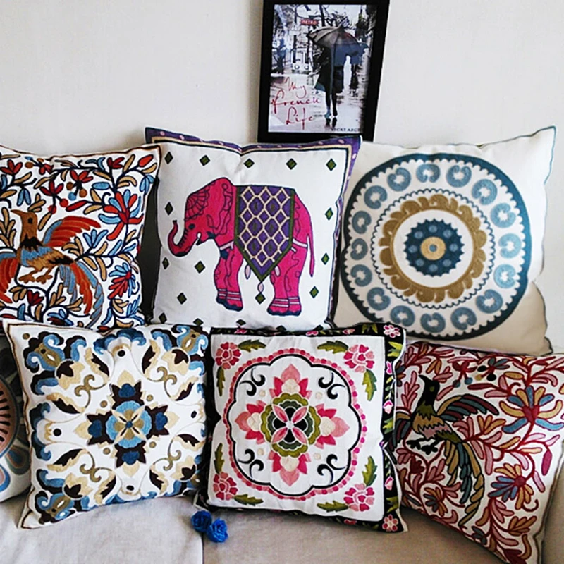 

embroidery cushion cover cushion home decor pillow pillowcase sofa throw pillows decoration capa de almofada cojines coussin