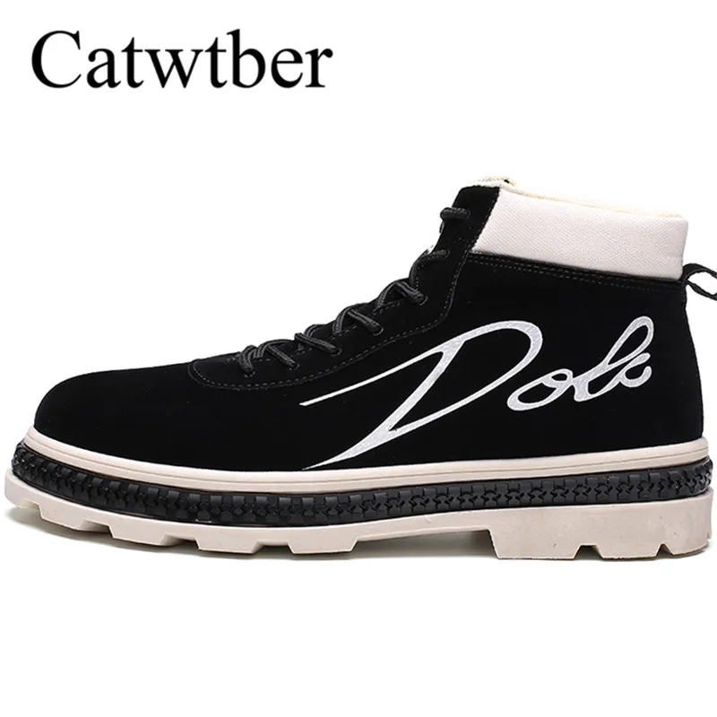 Koop Catwtber Nieuwe Outdoor Goedkope Heren Timber Laarzen Fashion Casual Laarzen Voor Mannen Black Lace Up Werkschoenen Comfort Schoeisel Liefhebbers schoenen