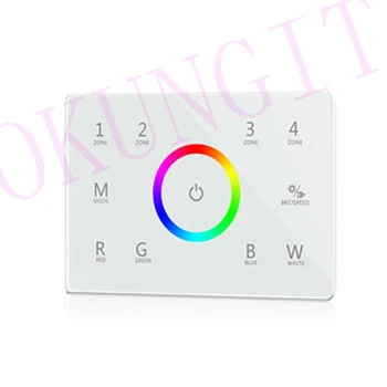 

Touch Panel 4 Zone RGBW DMX512 Master & RF Remote T14(IT) RGBW Ring DMX512 panel master control & RF2.4 remote controller