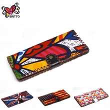 Purchase BRITTO Wallets For Coin & Photo Girl Long PU Handmade Money Clips Ladies Graffiti Hasp Clutch Purse Female Money Bag