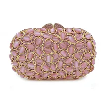 Для женщин розовые вечерние сумки Для женщин Полный Кристалл день клатчи дамы вечерние сумка вечерние кошельки wallet crossbody сумки через плечо