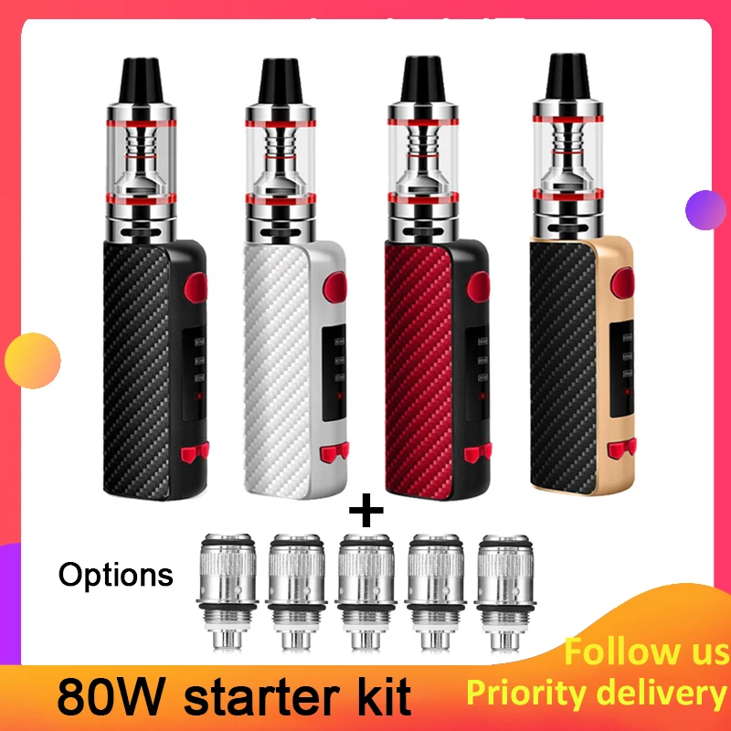 G taste 80W vape mod 1600mah батарея со светодиодом 2 мл испаритель Vapor электронная сигарета