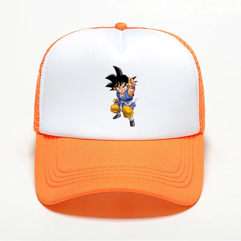 

New Brand Fashion Summer Outdoor Breathable Mesh Cap Adult Boy Girl's Sports Adjustable High Quality Handmade Printing Goku Hat