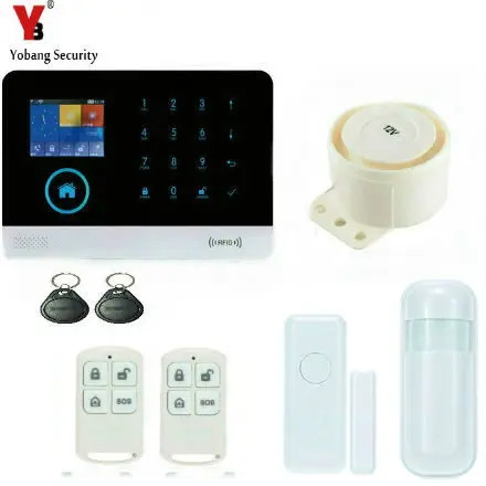 

YoBang Security Touch-Screen Wireless WIFI GPRS Internet Access 3G SIM Automatic Dialing Home Office Security Burglar Alarm .