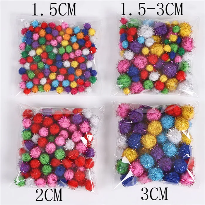 glitter poms size