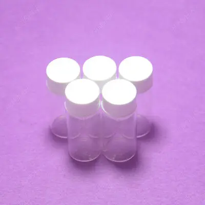 10ML 투명 시약 병, 샘플 페니실린 바이알, PP 나사 뚜껑 포함, 5 개/개