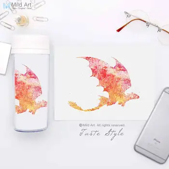 

Personalized BPA Free Plastic Insulated Drinkware Watercolor Anime Movie Dragon With Lid Wide Mouth 300ml Kids Water Bottle Gift