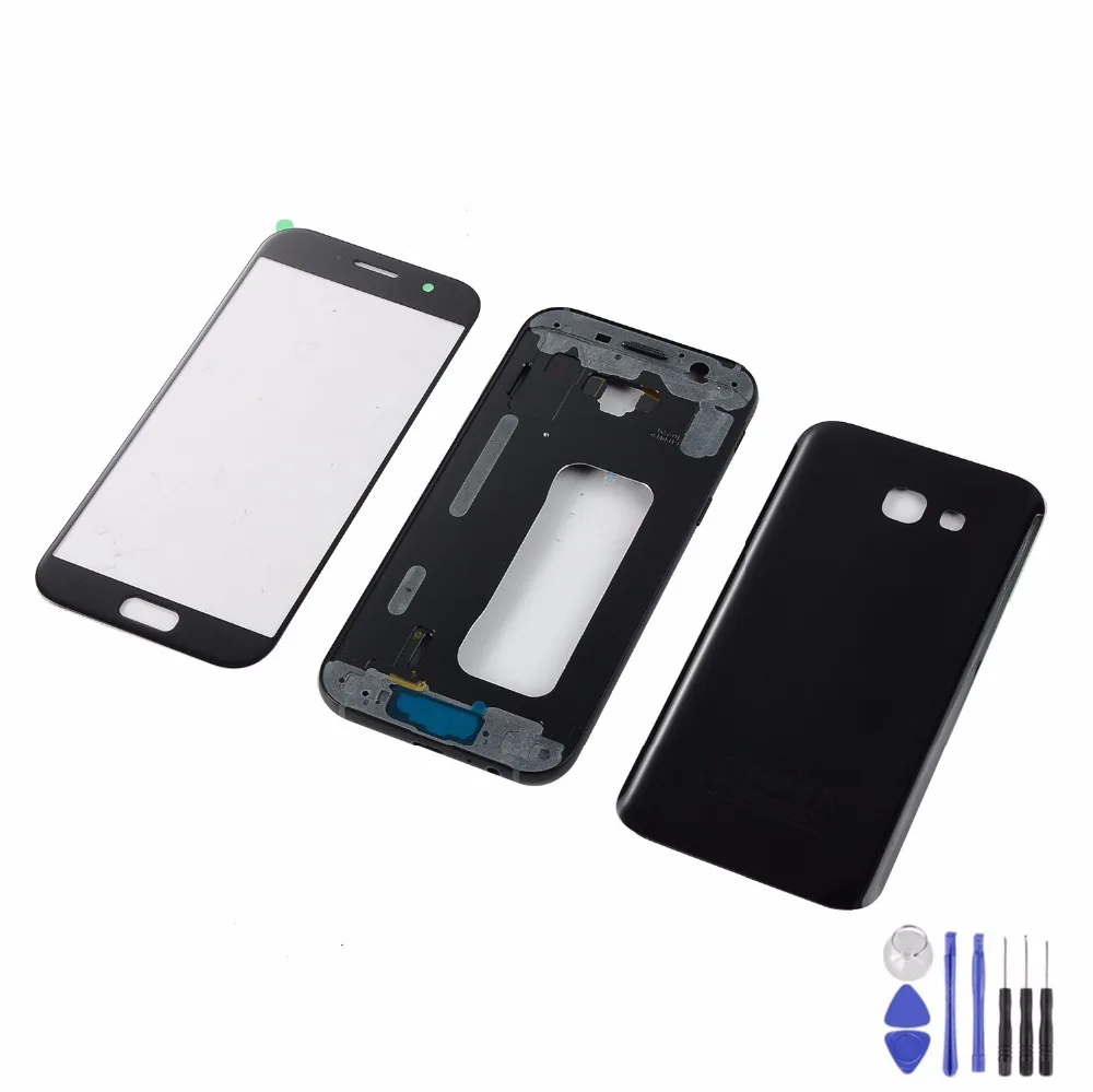 

For Samsung A3 2017 SM-A320F A320 LCD Touch Screen Panel Glass+Housing Metal Middle Frame+Battery Glass Back Cover+Tools