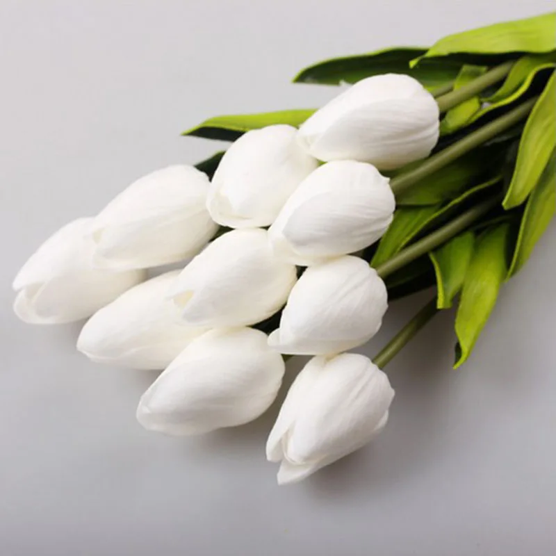 

1PC PU Tulips Artificial Flowers Real touch artificial Flowers party gift mini Tulip for Home Wedding decoration Flowers
