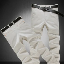 Весенние и осенние модные новые дизайнерские повседневные мужские брюки хлопковые тонкие брюки прямые брюки модные деловые однотонные длинные брюки