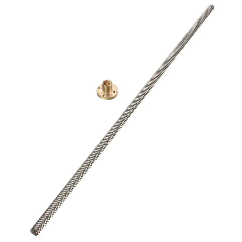 T8 Lead Screw 350mm 8*350mm Thread 8mm Length 350mm stepper motor Linear Rail Bar Shaft with Brass Nut gtfs hot sale 3d printer 8mm lead screw rod z axis linear rail bar shaft 350mm golden