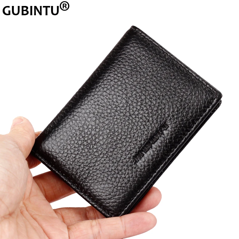 Fashion Brand Genuine Leather Credit Card Holder, Designer Bifold Card