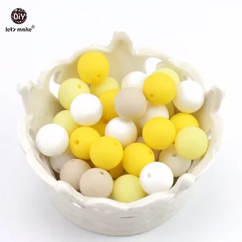 

Let's make Silicone Beads Yellow Series 12mm 10pc DIY Accessories Chewable Beads Food Grade Teething Nursing Baby Teether