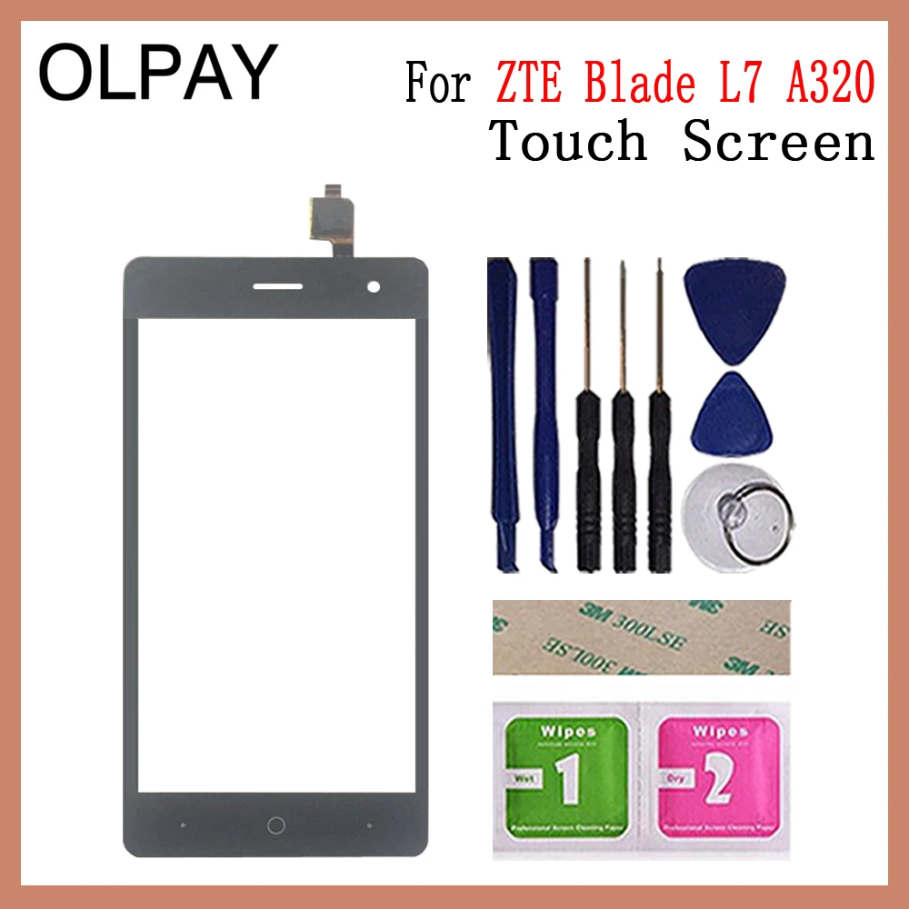 OLPAY 5,0 дюймов, новинка, сенсорный экран, дигитайзер для zte Blade L7 A320, сенсорная панель, сенсорный экран, объектив, переднее стекло, датчик