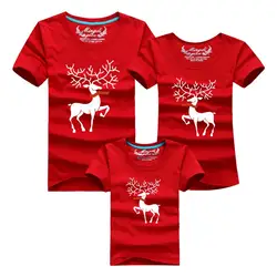 Семейная одежда Семейный комплект рождественской одежды футболка много цветов Милу олень Одинаковая одежда для семьи для мамы, папы и