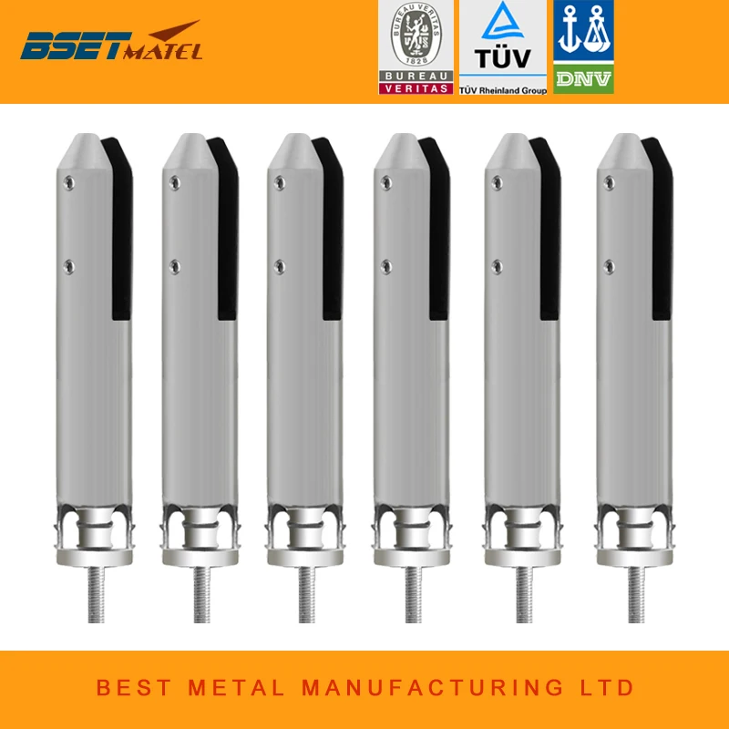 6 pieces Satin polish BEST METAL Duplex 2205 core drill spigot for frameless glass swimming pool