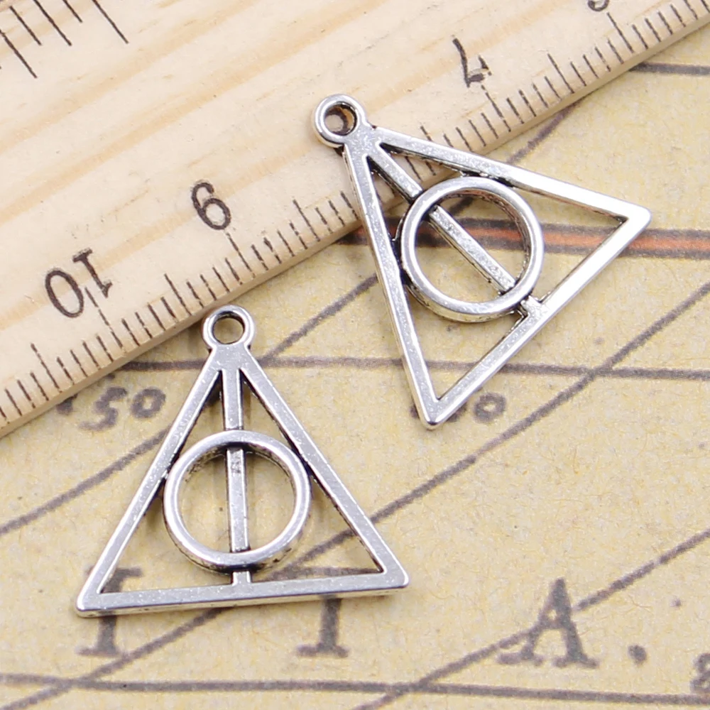 20 шт амулеты Hallows Deathly 22x21 мм античные серебряные цветные Подвески Изготовление DIY