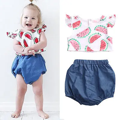 Glane Brief с рисунком «арбуз» для маленьких девочек, летняя одежда, одежда для детей на возраст от 0 до 24 месяцев, топы, штаны, 2 предмета в комплекте, летняя пляжная одежда купальник