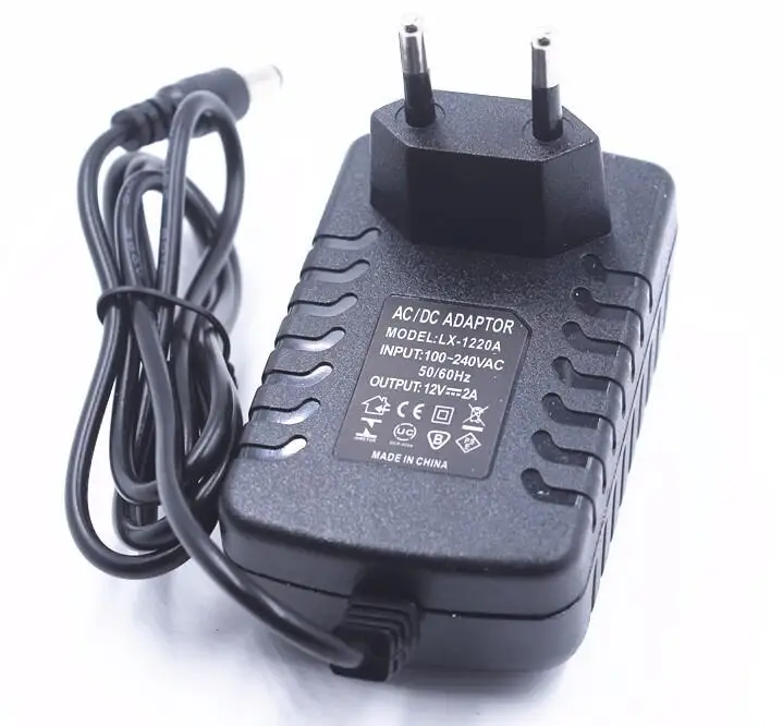 

1pcs DC12V 2A 2000MA 12V2A AC 100V-240V LED power adapter EU plug 5.5*2.5 LED Power Supply Adapter EU plug drive Free shipping
