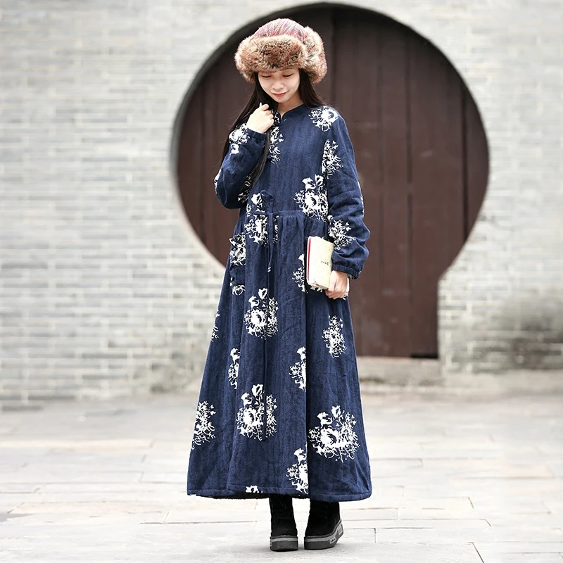 LZJN Rode Winter Jurk Vrouwen Lange Mouw Fleece Maxi Jurken Katoen Linnen Gown Taille Riem Shirt Jurk Gewaad Hiver Kaftan 7244 LZJN Rode Winter Jurk Vrouwen Lange Mouw Fleece Maxi Jurken Katoen Linnen Gown Taille Riem Shirt Jurk Gewaad Hiver Kaftan 7244