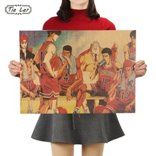 TIE LER японский мультфильм комикс Slam Dunk Баскетбол крафт настенная бумажная наклейка Бар Кафе Ретро плакат декоративной живописи 51,5x36 cm
