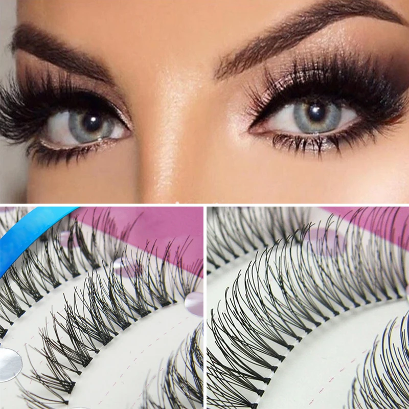 Women Make Up Soft Lashes Natural Long False Eyelashes Fake Lashes Extension Thick Fake Eyelash Makeup Eyelashes 10/20 Pairs