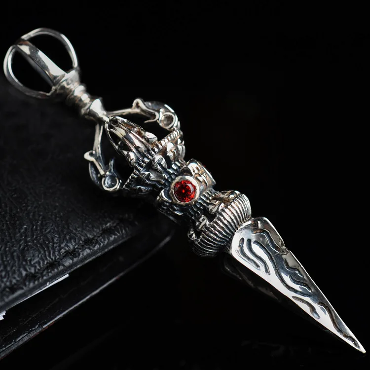 925 пробы Серебряное Ретро Гранатовое ожерелье с подвеской для мужчин, тайское серебряное ювелирное изделие, подарок CH021420