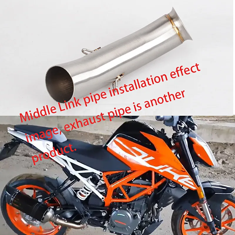 Para KTM Duque 390 DUKE 250, 2016, 2017, 2018 RC 125 RC 390 RC390 Slip-on Duque 125 Escape motocicleta silenciador de escape medio enlace de tubería