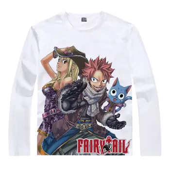 

Fairy Tail T-Shirt madoshi Shirt Fashion printed Long sleeves t-shirts anime Long sleeves t-shirts Japanese Anime white shirts a