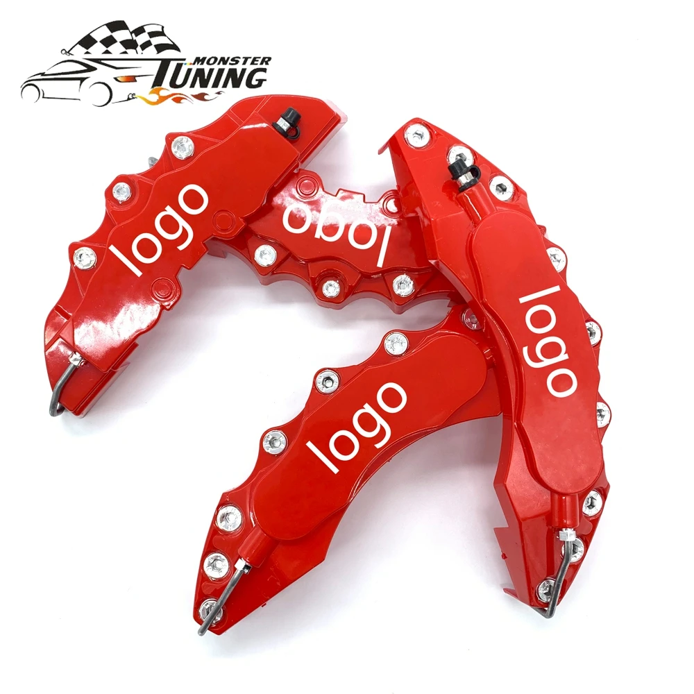 

Tuning Monster 4 PCS Brem Car Auto Disc Brake Caliper Cover With 3D Word Universal Kit Fit to 17 Inches 2 Medium and 2 Large Red