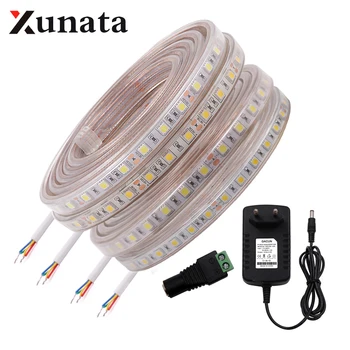 

EU/AU/US/UK DC12V 5050 LED Strip Set White/Warm White Kitchen Decoracion Waterproof Flexible LED Light 60Leds/m 1~10m