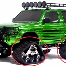 Алюминиевый сплав передний и задний набор снежное колесо Sandmobile преобразования 4 шт. треков шины fortamiya pajero шасси 1/10 гусеничный автомобиль