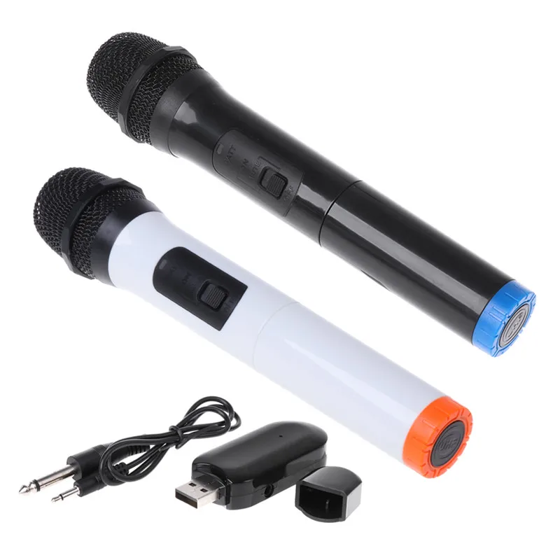 Портативный UHF беспроводной микрофон Мегафон ручной с приемником для караоке