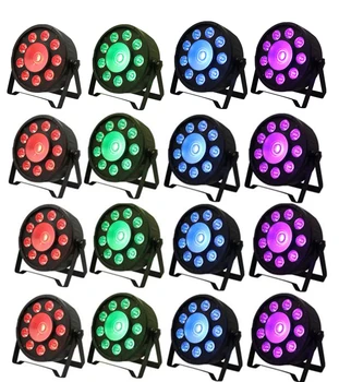 

16PCS/ RGB 3in1 9X10W LED PAR light +30W COB par led disco lights of professional DJ equipment 100% nice !