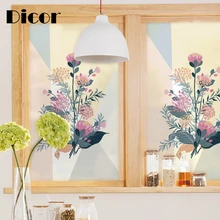 DICOR брендовые стеклянные декоративные пленки цветочное Витражное Окно Матовая статическая непрозрачная индивидуальная стеклянная пленка домашний декор BLT1375