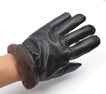 

Durable PU leather good elasticity Touch screen gloves Household Gloves Outdoor Keep warm gloves