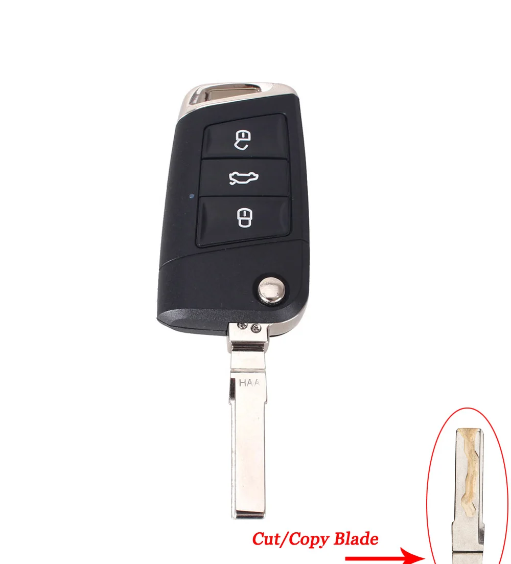 KEYYOU 3 кнопки автомобиля дистанционного Флип ключ оболочки чехол Fob для VOLKSWAGEN VW Passat B5 Polo Golf 4 Touran Bora Touareg резка услуги - Цвет: Model 2