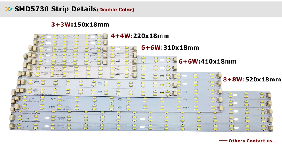 Светодиодный PCB 4Wx2 6Wx2 8Wx2 Изменяемая полоса светильник SMD5730 алюминиевая ламповая пластина потолочный светильник сменный ламповый светильник Модифицированная ламповая панель