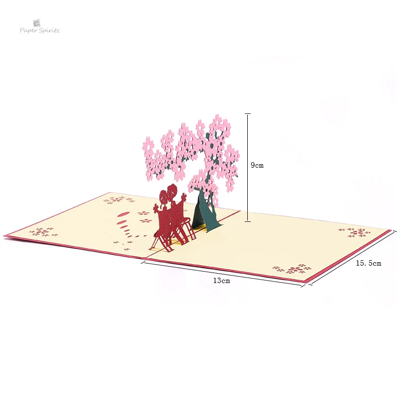  PAPER SPIRITZ Wedding Invitation Customized 3D Laser Flower Lover Pop up Greeting Cards Postcards B - 32896995217
