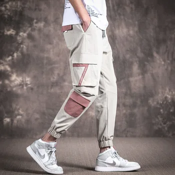 

Idopy Summer Men`s Hi-Street Style Cargo Pants Jeans Multi-pockets Hip Hop Loose Fit Harem Trousers For Hipster Joggers