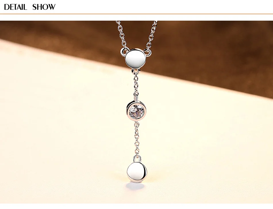 

S925 sterling silver pendant necklace clavicle chain simple fashion ladies accessories LB05