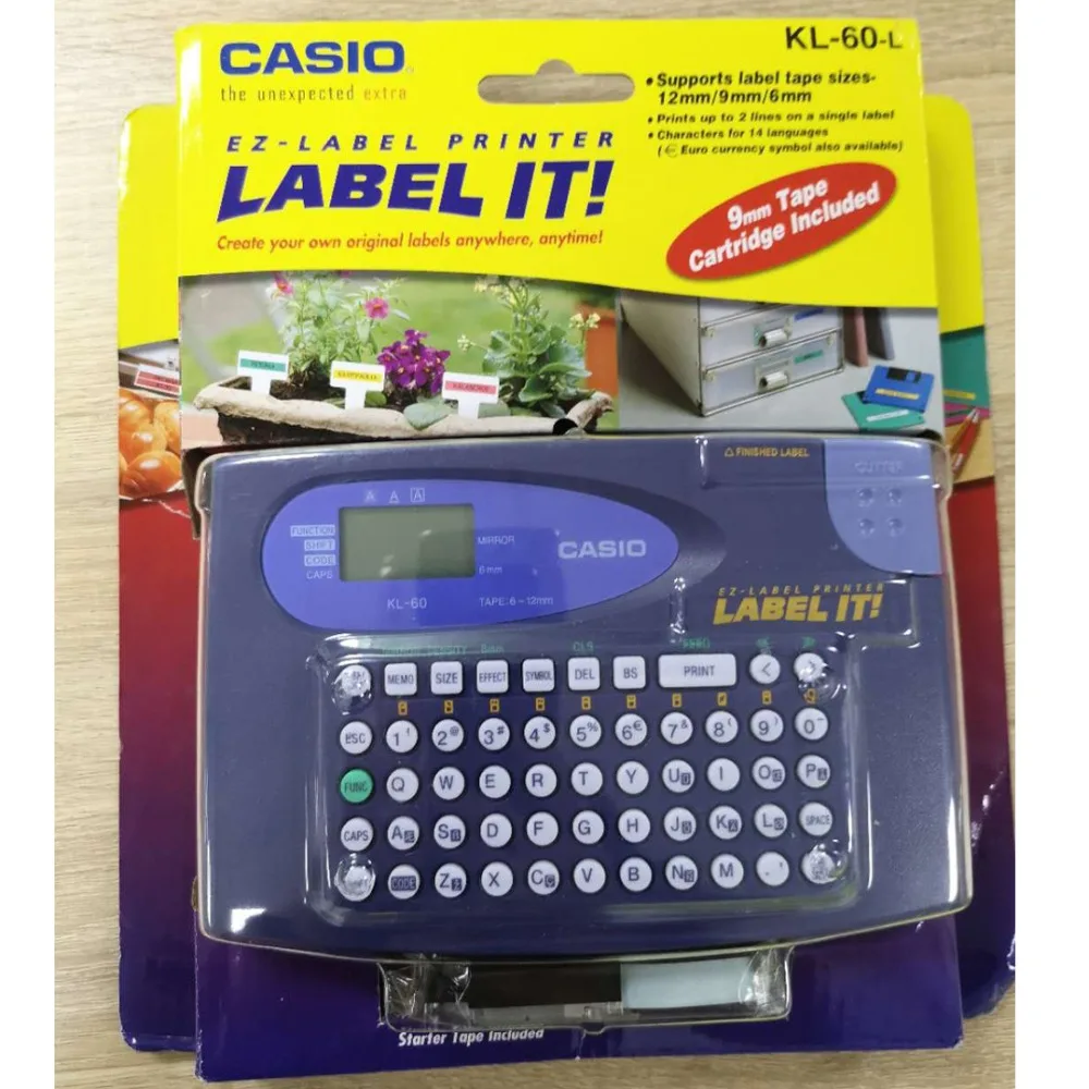 

Original KL-60-L KL-60L Portable English label machine, suit for 6/9/12mm casio laminated label TAPES XR-12WE XR-9WE XR-12YW