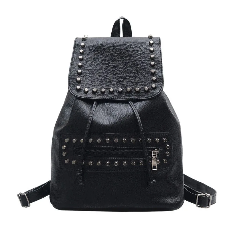 

New trend backpacks Rivet decoration fashion Women bag casual European style popular simple high quality PU leather bag